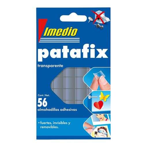 Imedio Patafix Masilla Adhesiva Transparente - Fuertes, Limpias y Removibles - 56 Piezas - Cantidad: 12