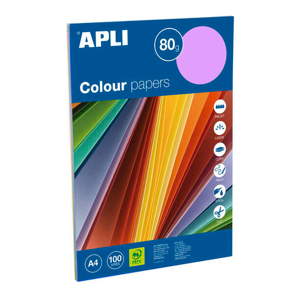 Apli Papel Color Surtido Intenso A4 100 Hojas