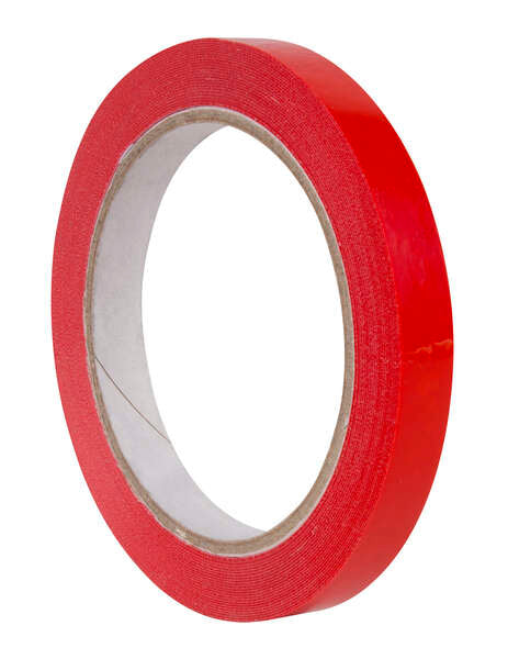 Apli Cinta Adhesiva Roja 12mm x 66m - Resistente al Desgarro - Facil de Cortar - Ideal para Manualidades y Embalaje - Rojo