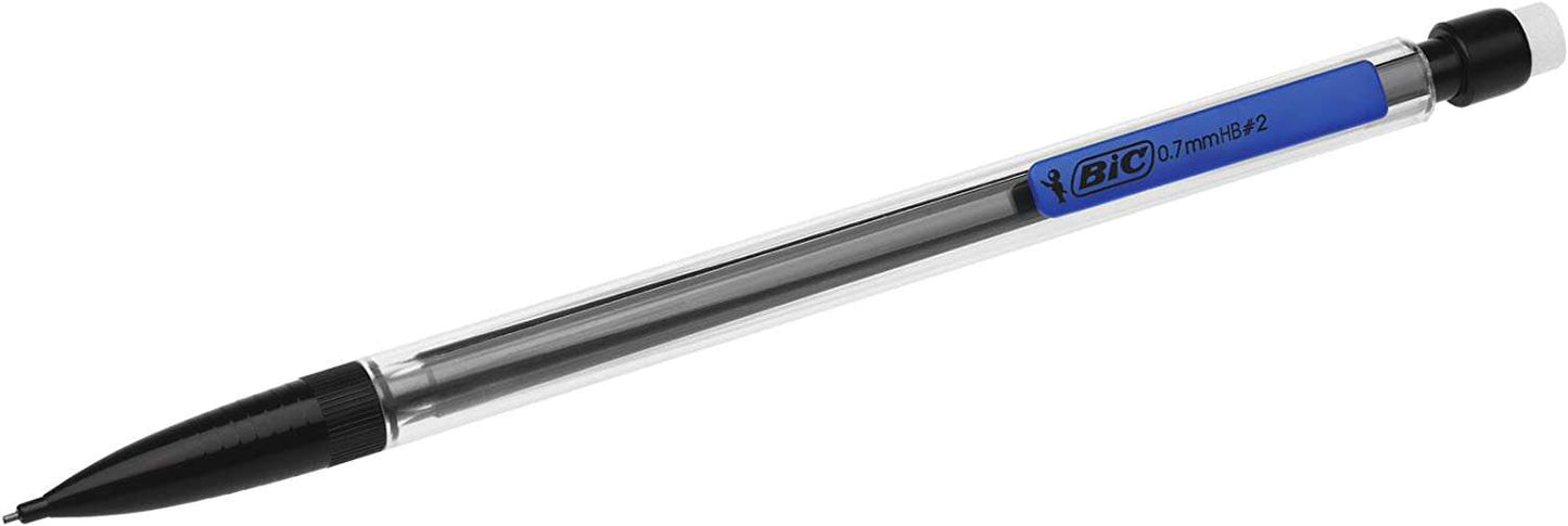 Bic Matic Original Fine Portaminas 0.7mm HB con Goma - Punta Retractil - Cuerpo de Colores Surtidos - Cantidad: 12