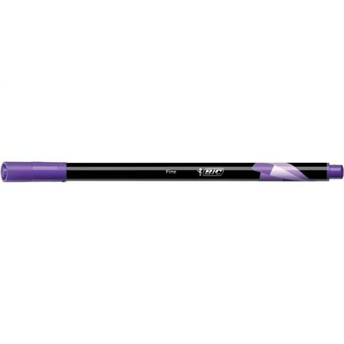 Bic Intensity Fine Rotulador de Punta Fina de 0.8mm - Trazo de 0.4mm - Tinta con Base de Agua - Color Morado - Cantidad: 12