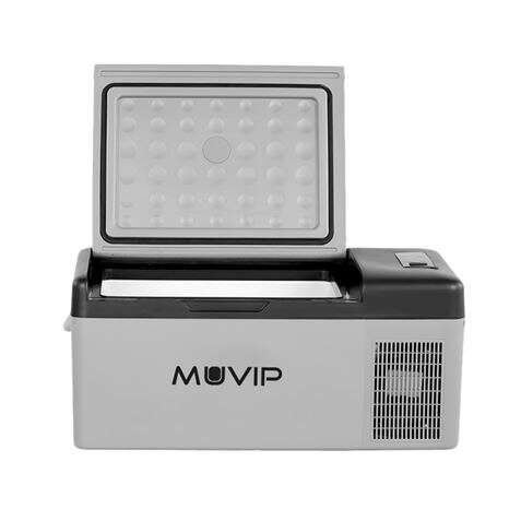 Muvip Nevera Portatil con Compresor 15L Bluetooth, USB - Temperatura -20º/+20º - Conexion 12/24/220V - Consumo 45W - Proteccion Bateria del Vehiculo - Compresor Silencioso - Medidas 598x32x26cm - Color Gris