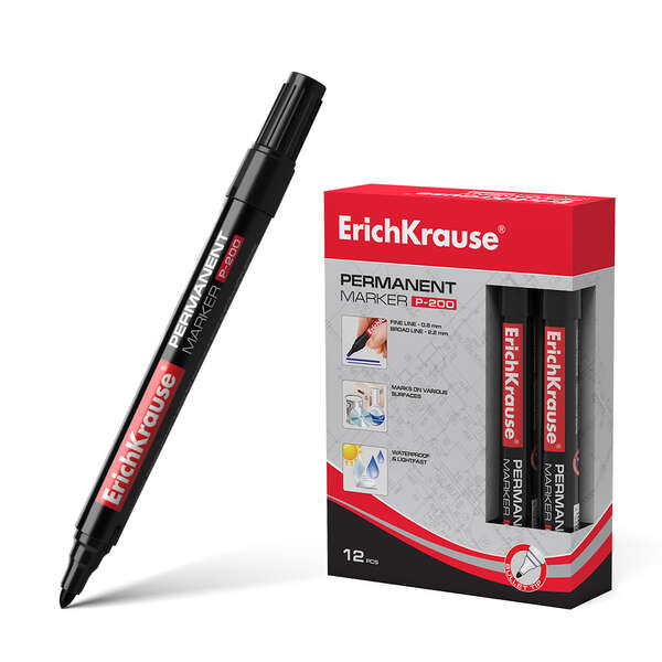 Erichkrause P-200 Marcador Permanente - Punta en Forma de Bala - Resistente al Agua y a los Rayos UV