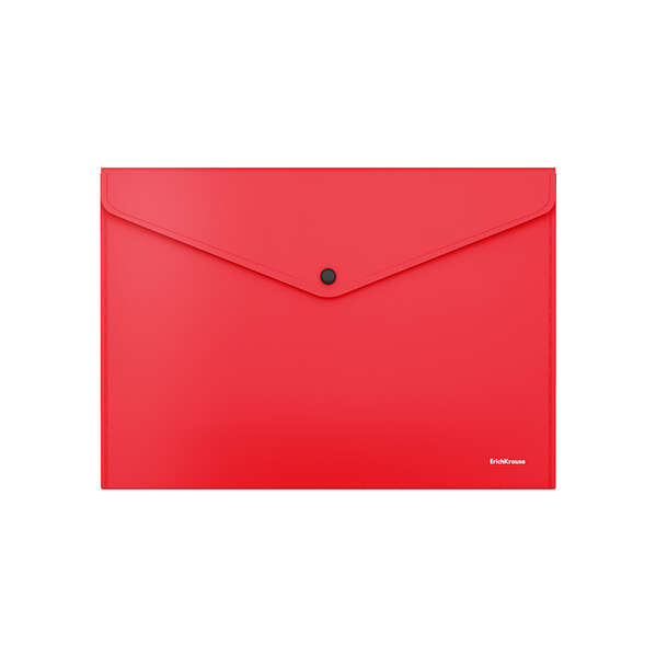Erichkrause Fizzy Classic Sobre Portadocumentos ?4 - Fabricado en Plastico Opaco - Textura Rugosa - Color Rojo - Cantidad: 12
