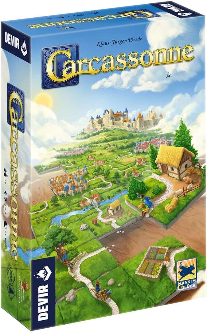 Carcassonne Juego de Tablero - Tematica Construccion/Estrategia - De 2 a 5 Jugadores - A partir de 10 Años - Duracion 35min. aprox.