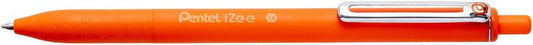 Pentel iZee Boligrafo de Bola Retractil - Punta 0.7mm - Trazo 0.35mm - Clip de Metal - Color Naranja - Cantidad: 12