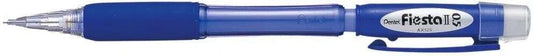 Pentel Fiesta II Portaminas HB 0.5mm con Goma - Incluye 2 Recargas - Grip de Goma - Diseño Ergonomico - Color Azul - Cantidad: 12