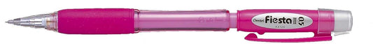 Pentel Fiesta II Portaminas HB 0.5mm con Goma - Incluye 2 Recargas - Grip de Goma - Diseño Ergonomico - Color Rosa - Cantidad: 12