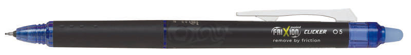 Pilot Frixion Point Clicker 0.5 Boligrafo Retractil de Tinta Termosensible - Borrable - Punta Fina 0.5mm - Trazo 0.25mm - Grip De Agarre - Color Azul - Cantidad: 12