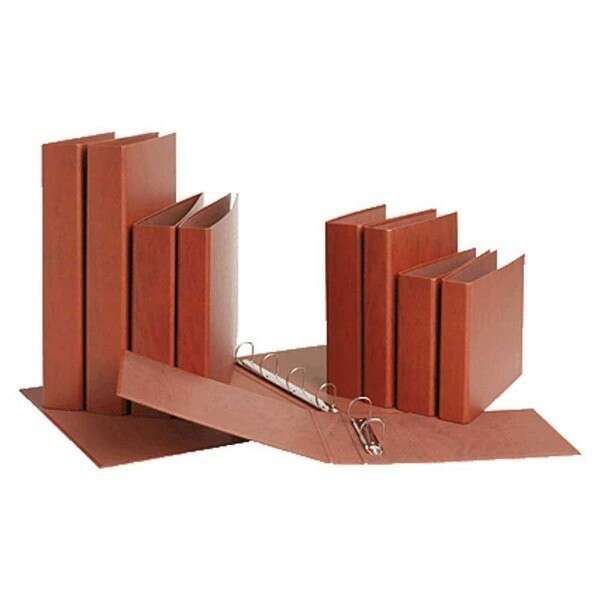 Mariola Carpeta Archivador de 2 Anillas Carton Gofrado Cuero - Tamaño Folio Natural - Anillas Redondas 40mm - Medidas 34x26x5.5cm - Color Marron - Cantidad: 8