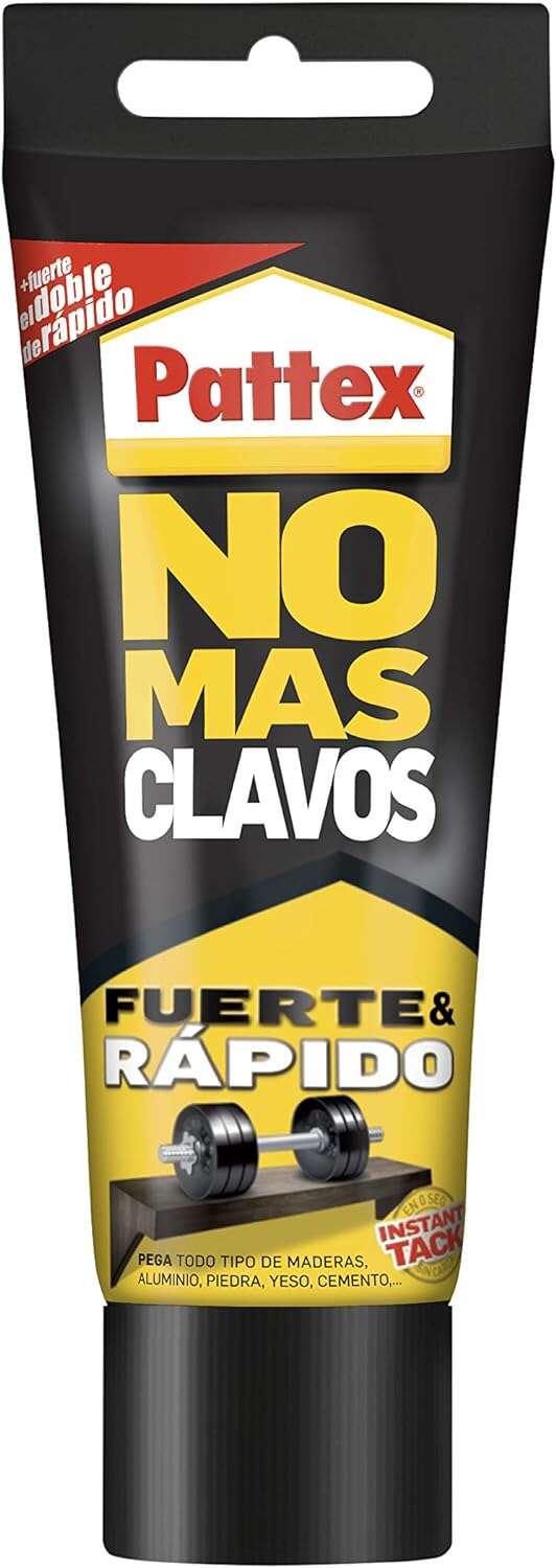 Pattex No Mas Clavos Tubo 250gr - Adhesivo de Montaje Extra-Fuerte - Elimina la Necesidad de Clavos y Tornillos - Ideal para Bricolaje y Reparaciones