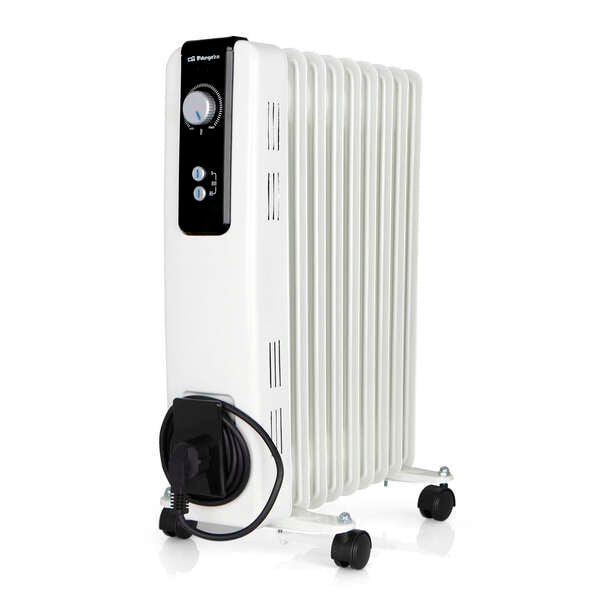 Orbegozo RH Compacto Radiador de Aceite - Potente y Silencioso - 3 Niveles de Potencia - Elementos de Alta Inercia Termica - Seguro y Facil de Transportar