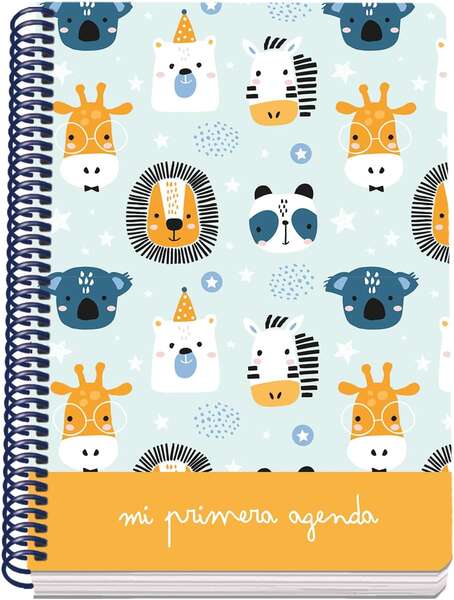Dohe Agenda Infantil Espiral A5 Perpetua - Interior Perpetuo - 120 Hojas 70g/m2 - Cubierta de Cartulina Impresa Plastificada - Tamaño 15x21cm - Diseño Animales