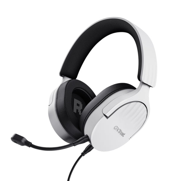Trust GXT489 Fayzo Auriculares Gaming con Microfono Flexible y Desmontable - Diadema Ajustable - Controles de Facil Acceso - Cable de 1.2m - Color Blanco