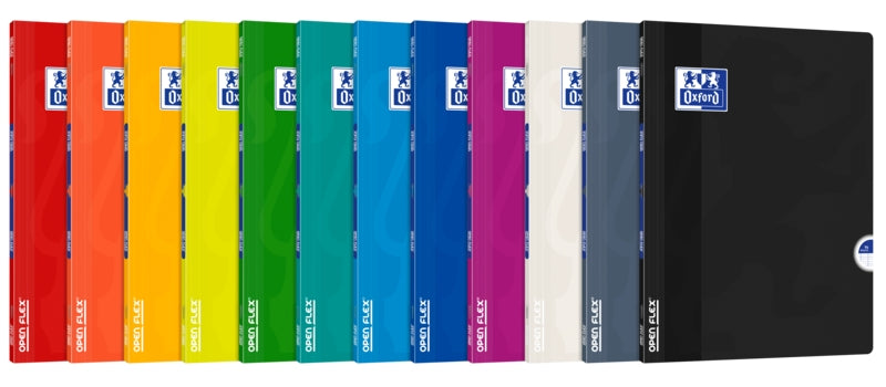 Oxford Openflex Libreta Grapada Tapa Plastico A4+ Seyes - Resistente Tapa de Plastico - Formato A4+ - Hojas con Lineas Seyes - con Margen