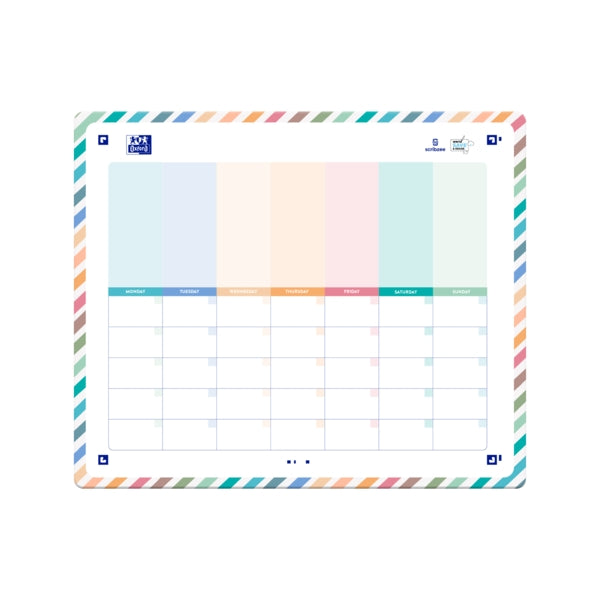 Oxford Planner Magnetico para Nevera - Organiza tu Semana con Facilidad - Incluye Iman para Fijar en la Nevera - Ideal para Planificar Tareas y Eventos - Cantidad: 4