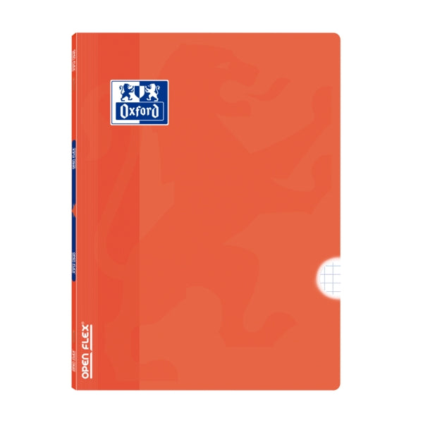 Oxford School Classic Openflex A4 - Tapa de Plastico Resistente - Libreta Grapada 4x4 con Margen - 48 Hojas de Papel de Alta Calidad - Color Naranja