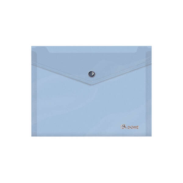 Dohe Sobre Portadocumentos A5 - Cierre de Broche - Polipropileno Translucido 150 Micras - Color Azul - Cantidad: 8