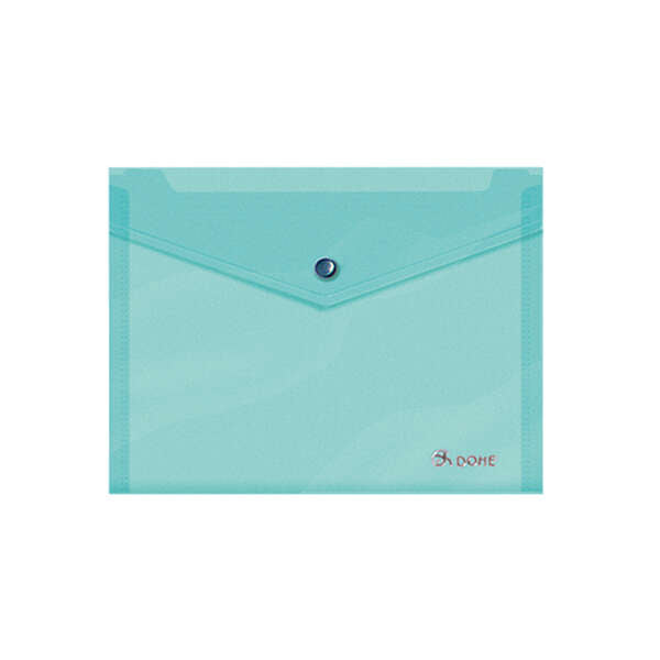 Dohe Sobre Portadocumentos A5 - Cierre de Broche - Polipropileno Translucido 150 Micras - Color Verde - Cantidad: 8