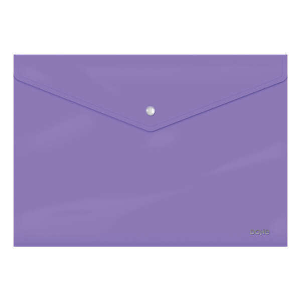Dohe Sobre Portadocumentos Folio - Cierre de Broche - Polipropileno Cristal Opaco 200 Micras - Color Morado - Cantidad: 10
