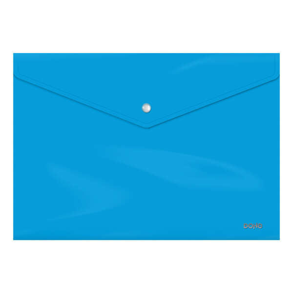 Dohe Sobre Portadocumentos Folio - Cierre de Broche - Polipropileno Cristal Opaco 200 Micras - Color Azul - Cantidad: 10