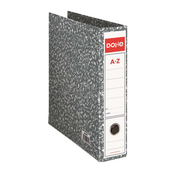 Dohe Archiclas Archivador de Palanca Formato Folio 287x350x75mm - Cubierta Carton Forrado - Lomo Ancho con Ollao - Cantoneras Metalicas - Color Gris Jaspeado - Cantidad: 20
