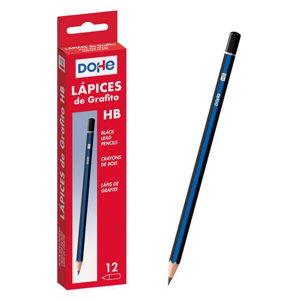 Dohe Lapices de grafito Hexagonales - Mina de 2,0mm - Madera Roja de Alta Calidad - graduacion Hb - Encolados - Cantidad: 12