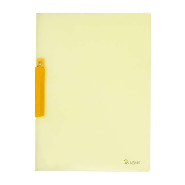 Dohe Dossier con Pinza Pivotante Tamaño A4 - Fabricado en Polipropileno Translucido de 450 Micras - Color Amarillo - Cantidad: 8