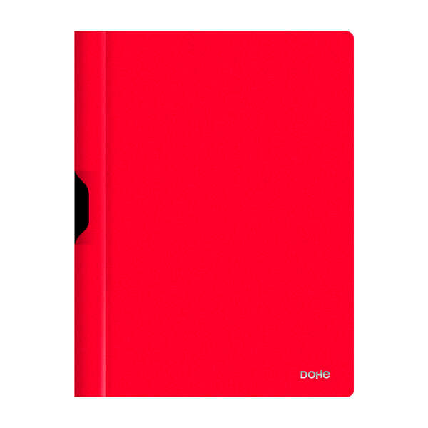 Dohe Dossier con Clip Metalico - Tamaño A4 - Fabricado en Polipropileno Opaco de 350 Micras - Color Rojo - Cantidad: 8