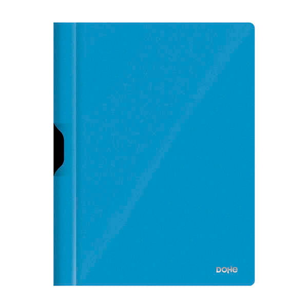 Dohe Dossier con Clip Metalico - Tamaño A4 - Fabricado en Polipropileno Opaco de 350 Micras - Color Azul - Cantidad: 8
