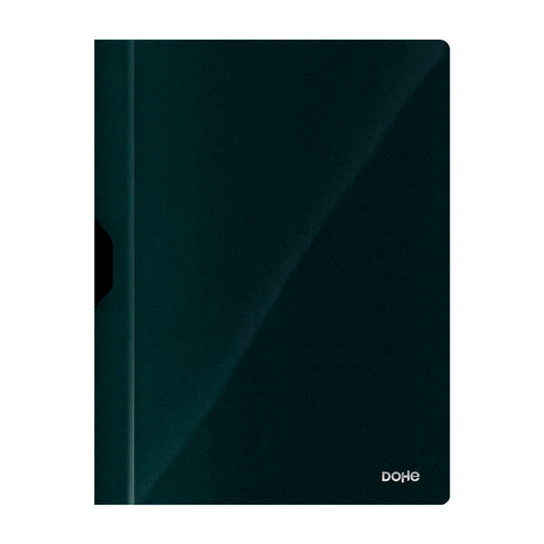 Dohe Dossier con Clip Metalico - Tamaño A4 - Fabricado en Polipropileno Opaco de 350 Micras - Color Negro - Cantidad: 8