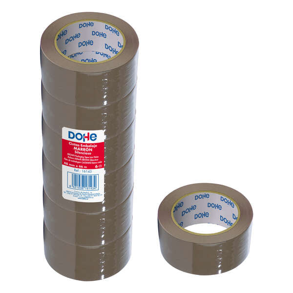 Dohe Precinto de Polipropileno Silencioso 48mmx66m - Color Marron - Cantidad: 6
