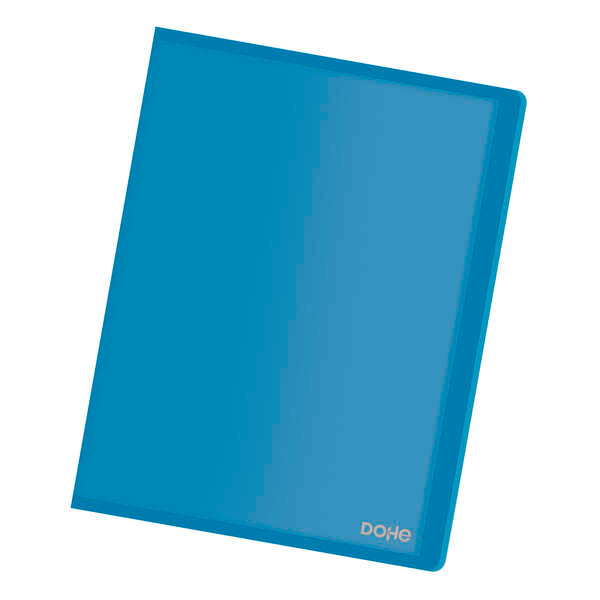 Dohe Carpeta con 20 Fundas Transparentes Soldadas A4 80mic - Tapa Flexible de Polipropileno - Color Azul