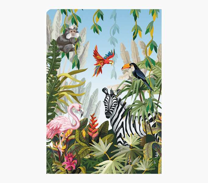 Pictura Tarjeta Zig-Zag - 15x22cm - Tematica Tropical - Triptica sin Envoltorio - Incluye Sobre Blanco - Papel con Certificacion FSC