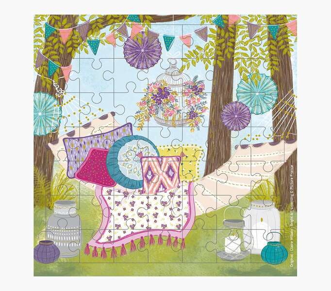 Pictura Tarjeta Puzzle - 15.5x15.5cm - Tematica Hamaca - 49 Piezas - Incluye Sobre Blanco - Certificacion FSC