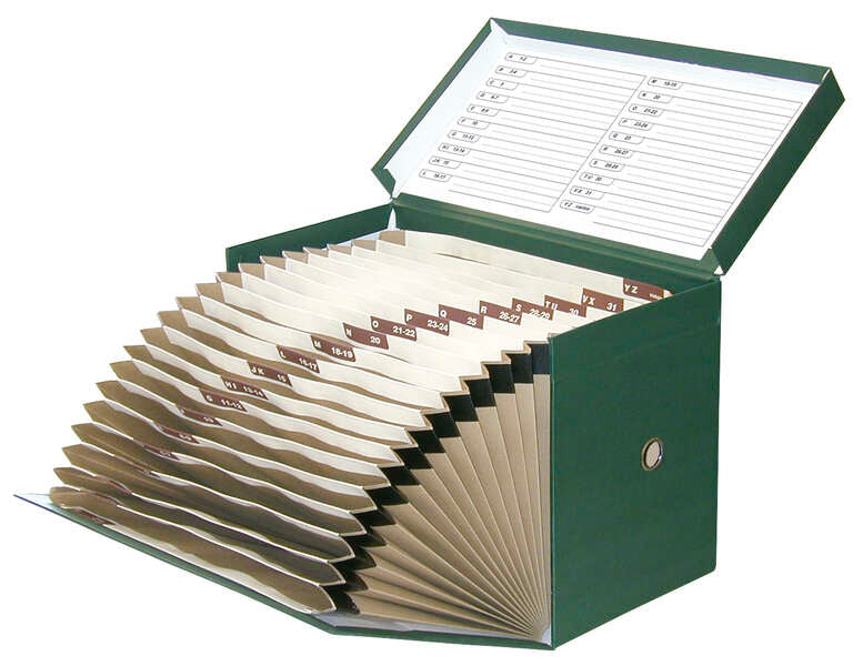 Elba Caja de Transferencia con Fuelle - Tamaño 25x38.5cm - Resistente y Duradera - Color Verde