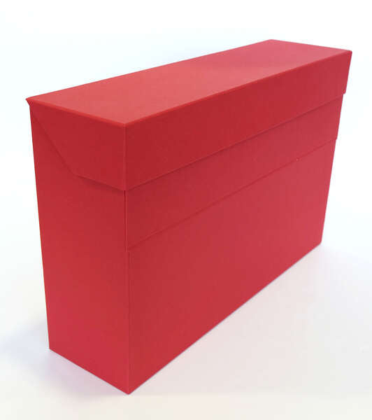 Elba Caja de Transferencia Resistente 39.6x25.4cm - Tapa con Cierre de Seguridad - Asa Ergonomica - Color Rojo Intenso