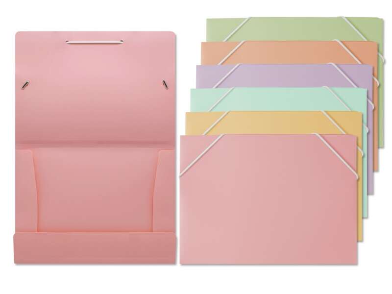 Bismark Carpeta con Solapas A5 - Polipropileno - Cierre de Gomas - Colores Pastel Surtidos - Cantidad: 6