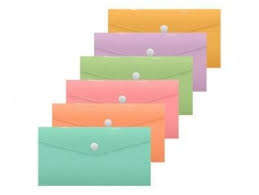 Bismark Sobre Portadocumentos - Medidas 240x125mm - Cierre de Broche - Fabricado en Polipropileno - Colores Pastel Surtidos - Cantidad: 50