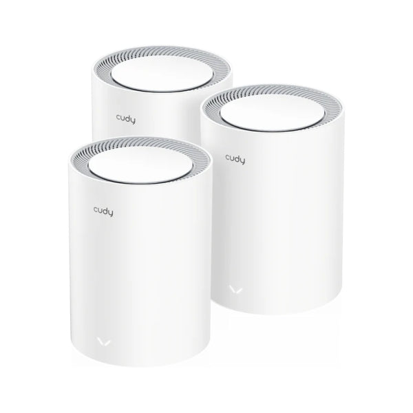 Cudy AX3000 Pack de 3 Sistemas WiFi 6 Mesh AX3000 2.5G Dual Band - Admite Ancho de Banda de 20/40/80/160MHz - 1x Puerto LAN 10/100/1000Mbps, 1x Puerto WAN 2.5Gbps - 5 Antenas Internas