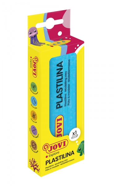 Jovi Pastilla de Plastilina 150gr - 100% Vegetal - No Se Seca - sin Gluten - Facil de Moldear - Libre de Alergenos - No Toxica - Color Azul