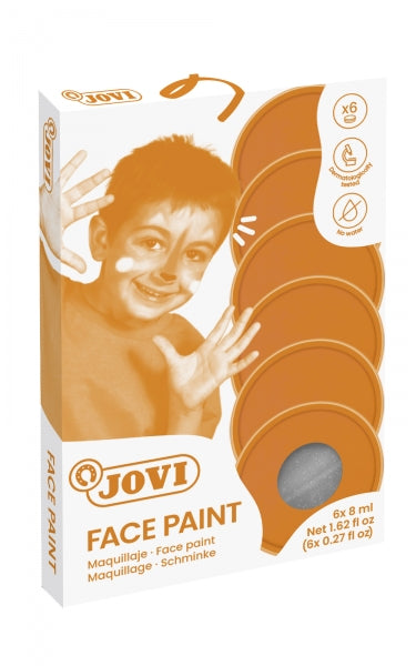 Jovi Estuche de 6 Botes Maquillaje Crema - Hipoalergenico - Base Grasa - Facil Aplicacion - Gran Cobertura - Colores Mezclables - sin Parabenos - Retiro Facil - Secado Rapido - Color Gris