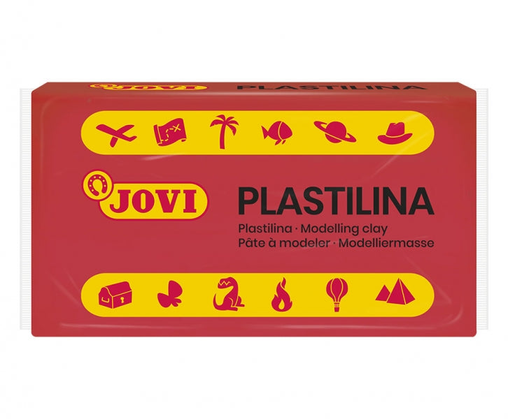 Jovi Caja de 30 Pastillas de Plastilina 50gr - Pasta de Modelar Vegetal - Mezclables - No Endurece - sin Gluten - Inocua y No Toxica - Color Rojo