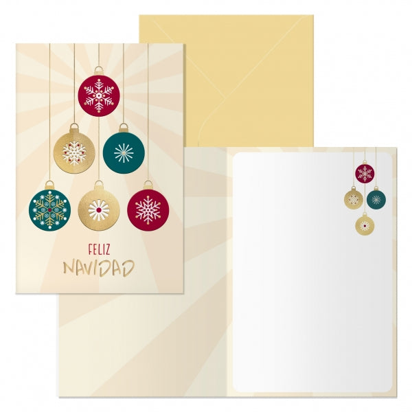 Dohe Balls Pack de 6 Tarjetas de Felicitacion Navideña con Sobre - Tamaño Cerrada 11.5x17cm, Abierta 23x17cm - Papel Offset - Impresas a todo Color