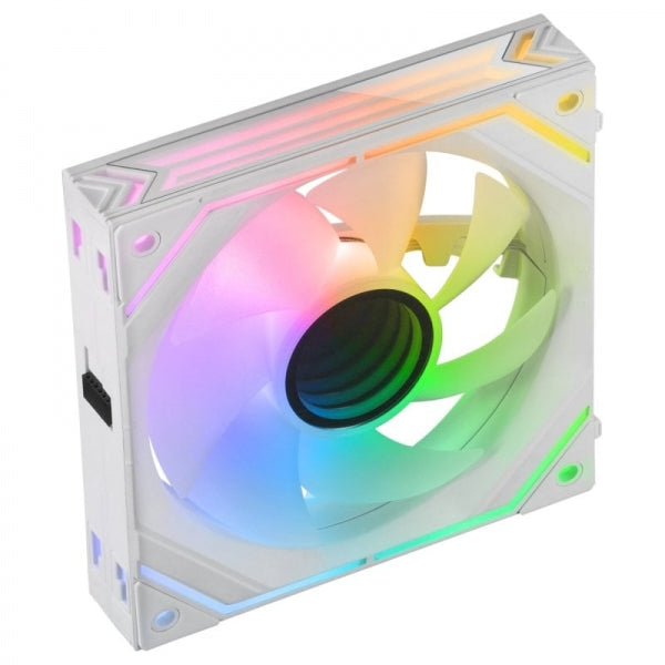 Mars Gaming MF-LINKFINITY Ventilador Modular PWM - Iluminacion Infinity Mirror 360° - Conexion Modular LINKFINITY - Control ARGB Dinamico - Color Blanco