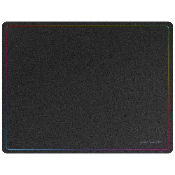 Mars Gaming Alfombrilla Gaming Nanotextil - Deslizamiento Suave - Efecto Rainbow - Base Antideslizante - Alta Durabilidad - Color Negro