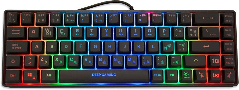 DeepGaming TM065 Teclado Gaming Mecanico - Compacto - Iluminacion RGB - 19 Teclas Anti-ghosting - Color Negro