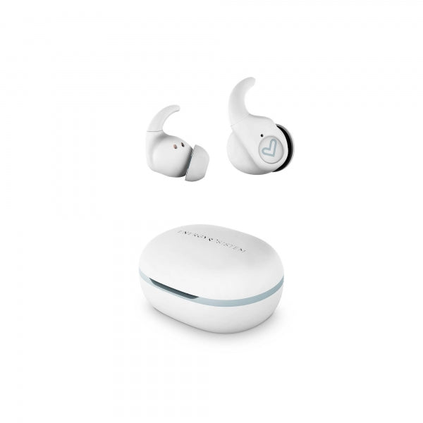 Energy Sistem Auriculares Inalambricos - True Wireless - Bluetooth 5.3 - IPX5 - 20h Autonomia - Secure-Fit+ - App Personalizable - Microfono Estereo - Color Blanco