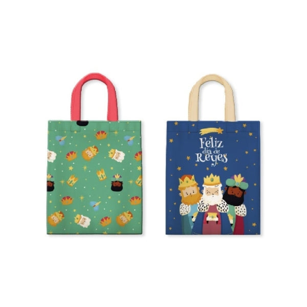 Bismark Bolsa Canvas Carton Reyes Magos - Medidas 38x41cm - 2 Diseños - Cantidad: 6