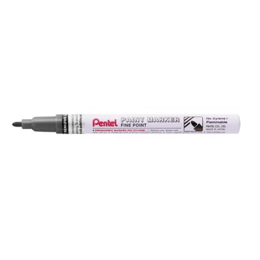 Pentel Paint Marker Marcador de Pintura - Punta Fina 2.9mm - Permanente en todas las Superficies - Resistente a Luz y Agua - Cuerpo de Aluminio - Color Negro Perla - Cantidad: 12
